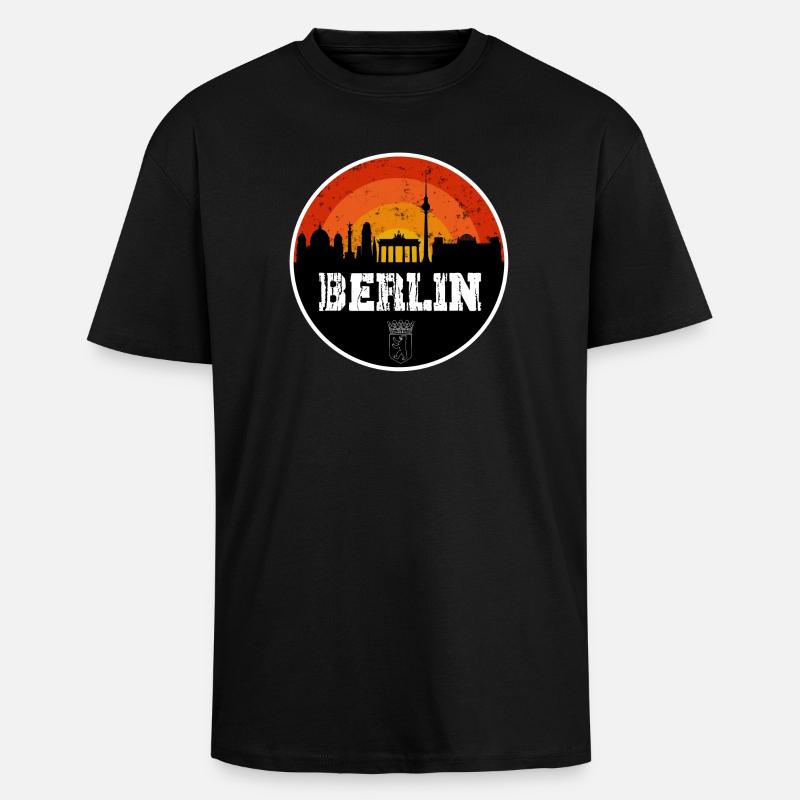 Berlin Skyline Original - T-shirt unisexe oversize épais - noir
