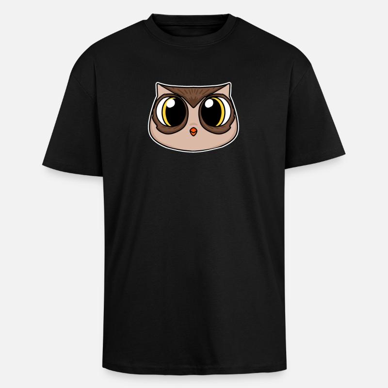 Eule Kopf - Oversized Heavyweight Unisex T-Shirt - Schwarz