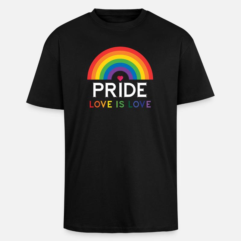 Pride - Love is Love. - Unisex Oversized Heavyweight T-shirt - black