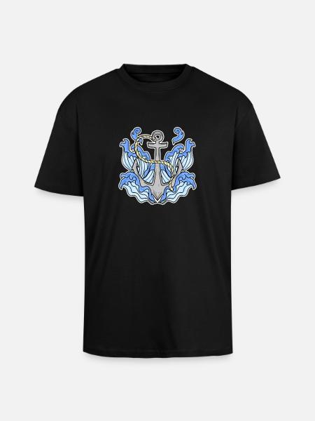 Anchor - Unisex Oversized Heavyweight T-shirt - black
