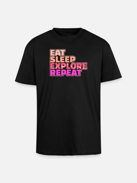 Mountaineering Hiker Hike Hiking Statement - Unisex Oversized Heavyweight T-shirt - black