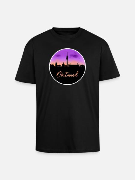 Dortmund Fine Skyline - Unisex Oversized Heavyweight T-shirt - black