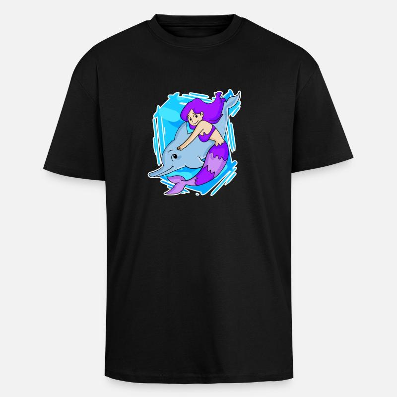 Sirène - T-shirt unisexe oversize épais - noir