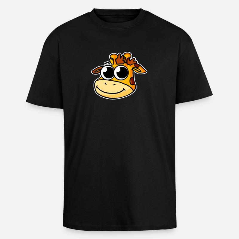 Giraffe - Oversized Heavyweight Unisex T-Shirt - Schwarz