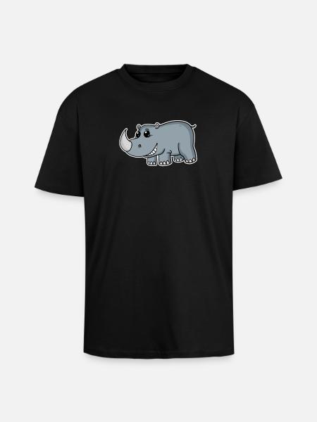 Nashörner Nashorn - Oversized Heavyweight Unisex T-Shirt - Schwarz