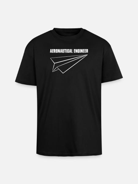 Aeronautical Engineer Paper Airplane - Unisex Oversized Heavyweight T-shirt - black