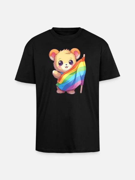 Love is a Bear Necessity - Unisex Oversized Heavyweight T-shirt - black