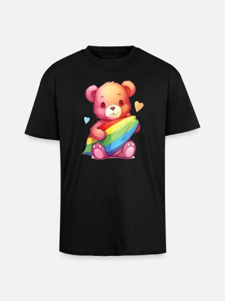 Love is a Bear Necessity - Unisex Oversized Heavyweight T-shirt - black