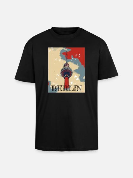 Fernsehturm Berlin The Place to be - Unisex Oversized Heavyweight T-shirt - black