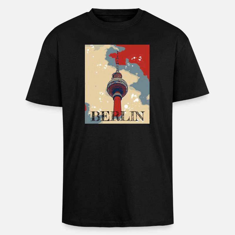 Fernsehturm Berlin The Place to be - Unisex Oversized Heavyweight T-shirt - black