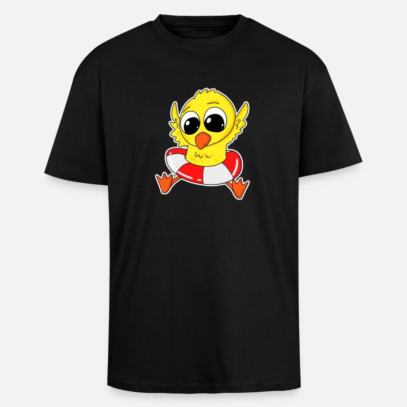 Duck bathing duck bathing - Unisex Oversized Heavyweight T-shirt - black