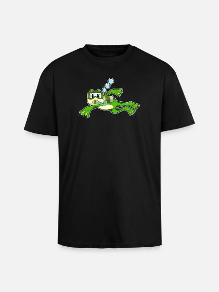 Plongeon de plongée de nage - T-shirt unisexe oversize épais - noir