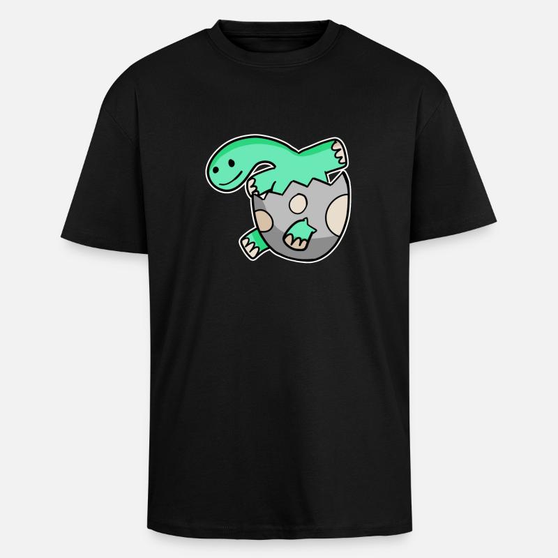 Bébé Dino - T-shirt unisexe oversize épais - noir