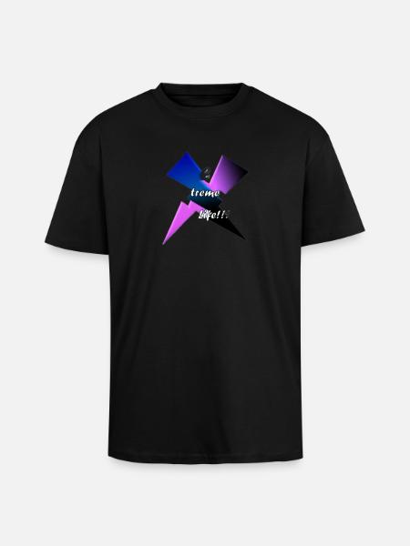 EXTREME LIFE - Unisex Oversized Heavyweight T-shirt - black