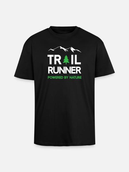 Trail Runner - Powered by Nature - Oversized Heavyweight Unisex T-Shirt - Schwarz