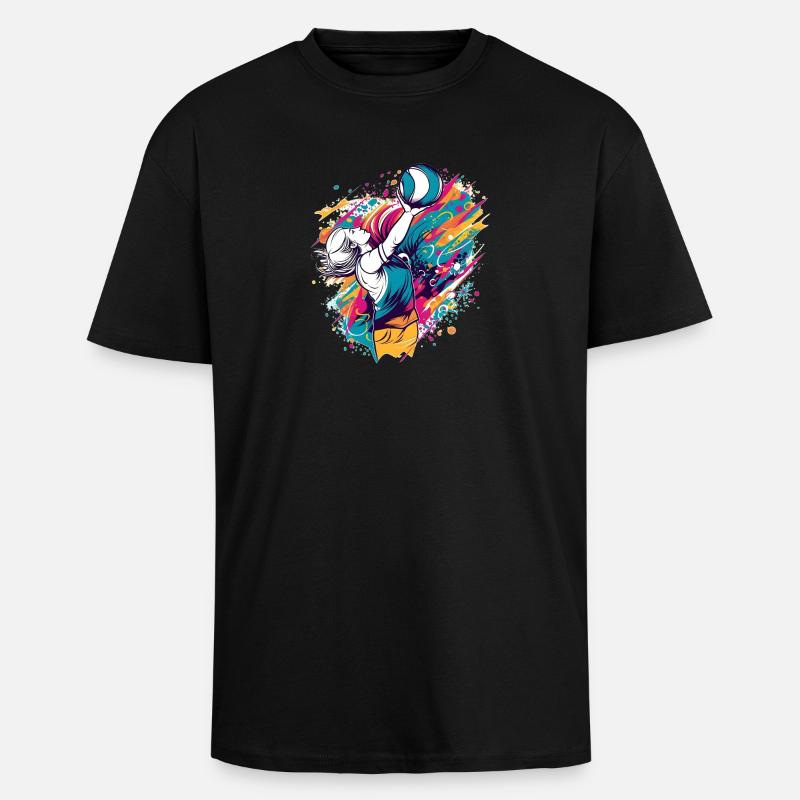 Volleyball - Oversized Heavyweight Unisex T-Shirt - Schwarz