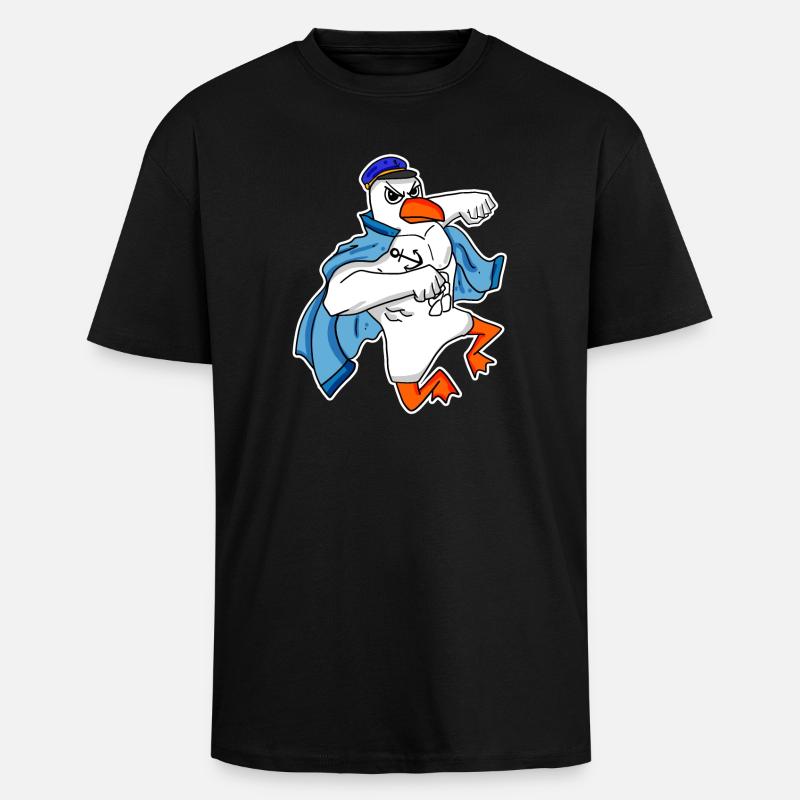 Mouette capitaine Faust - T-shirt unisexe oversize épais - noir