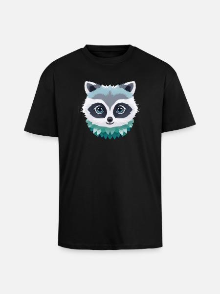 Raccoon - Unisex Oversized Heavyweight T-shirt - black