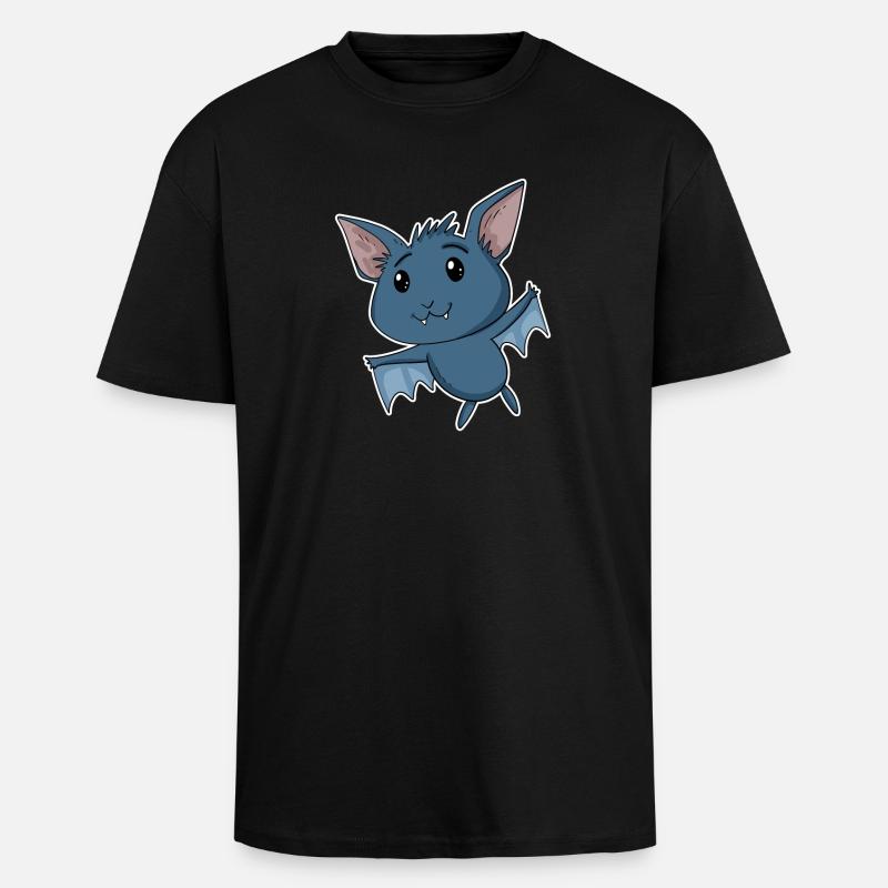 Fledermaus - Oversized Heavyweight Unisex T-Shirt - Schwarz