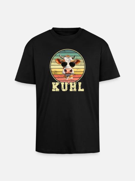 Kuh Kühe - Oversized Heavyweight Unisex T-Shirt - Schwarz