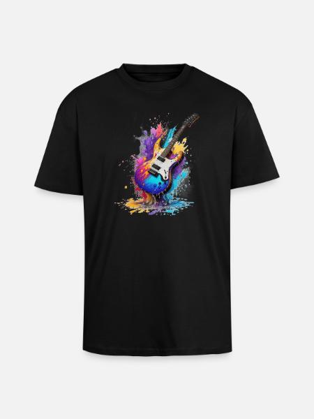 Gitarre - Oversized Heavyweight Unisex T-Shirt - Schwarz