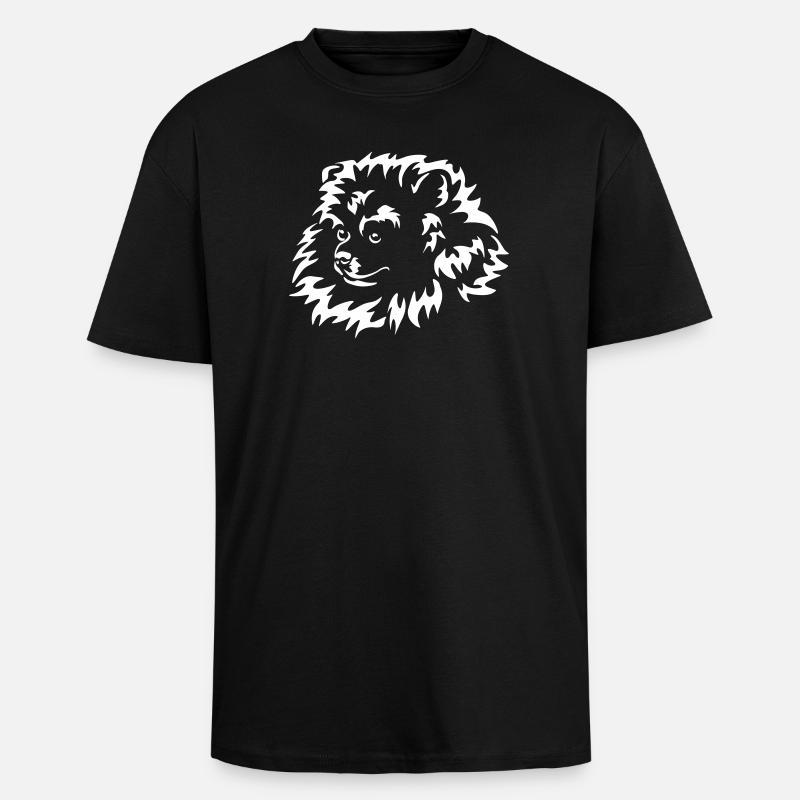 Zwergspitz Kopf "Black Edition" - Oversized Heavyweight Unisex T-Shirt - Schwarz