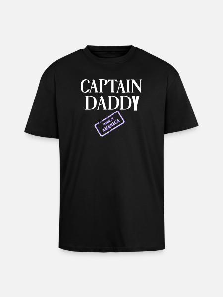 Captain Daddy Made in America - Unisex Oversized Heavyweight T-shirt - black