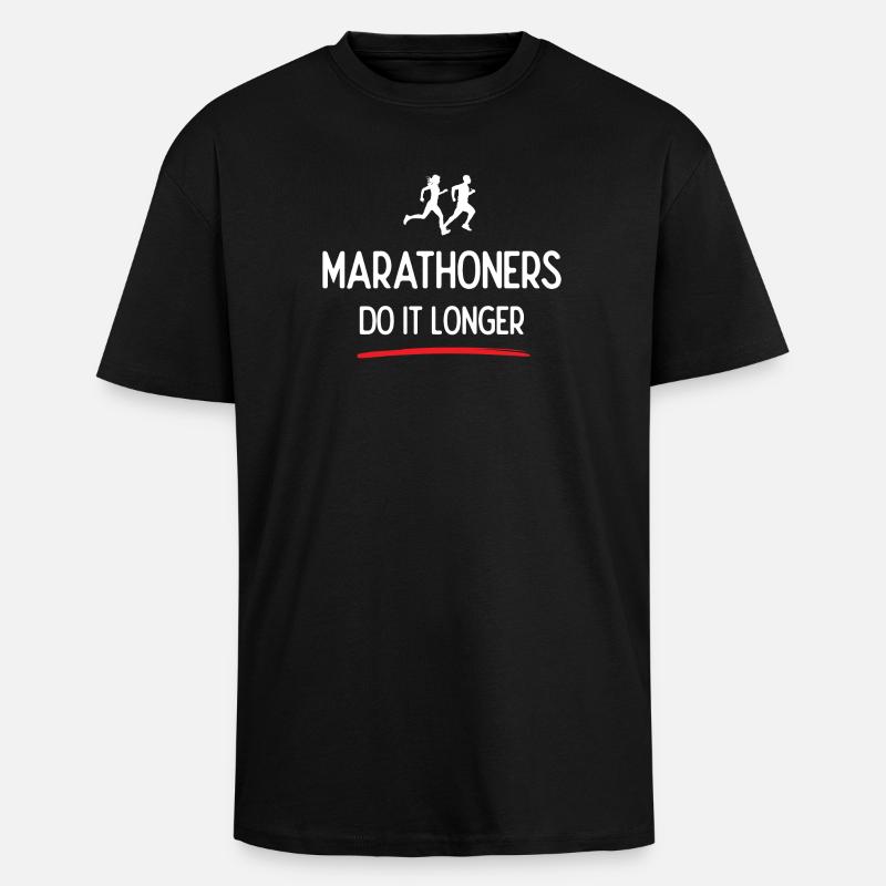 Marathonläufer machen es länger - Oversized Heavyweight Unisex T-Shirt - Schwarz