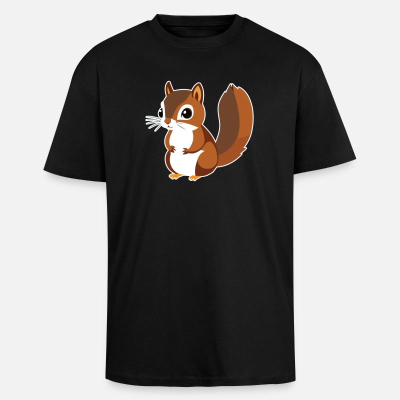 Eichhörnchen - Oversized Heavyweight Unisex T-Shirt - Schwarz