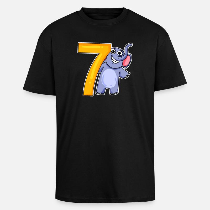 sept - 7 - T-shirt unisexe oversize épais - noir