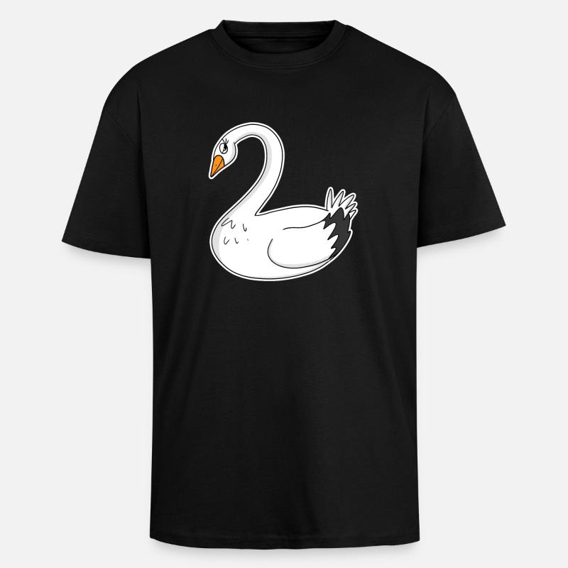 Swan - Unisex Oversized Heavyweight T-shirt - black