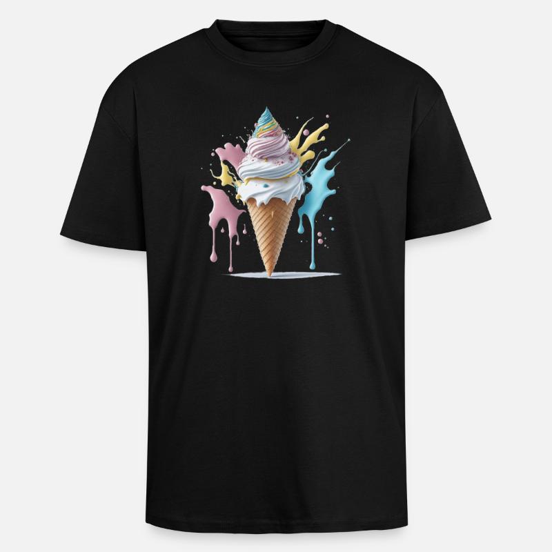 Eiscreme - Oversized Heavyweight Unisex T-Shirt - Schwarz