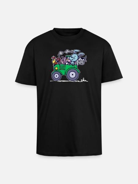 Agricultural Machinery Statement Farming Farm Tractor - Unisex Oversized Heavyweight T-shirt - black