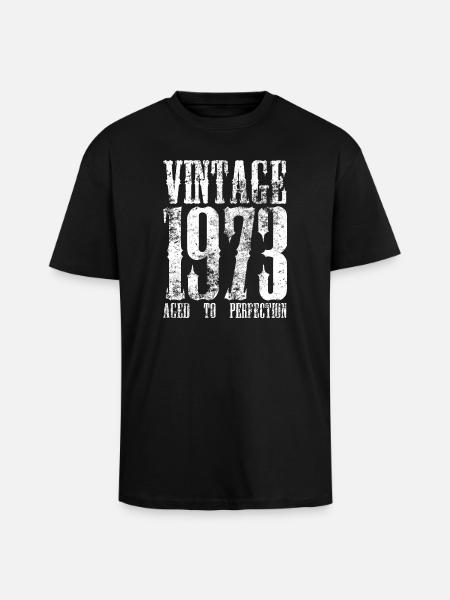 Retro-Typografie von 1973 - Oversized Heavyweight Unisex T-Shirt - Schwarz