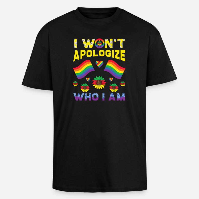LGBT, Regenbogen, Stolz - Oversized Heavyweight Unisex T-Shirt - Schwarz