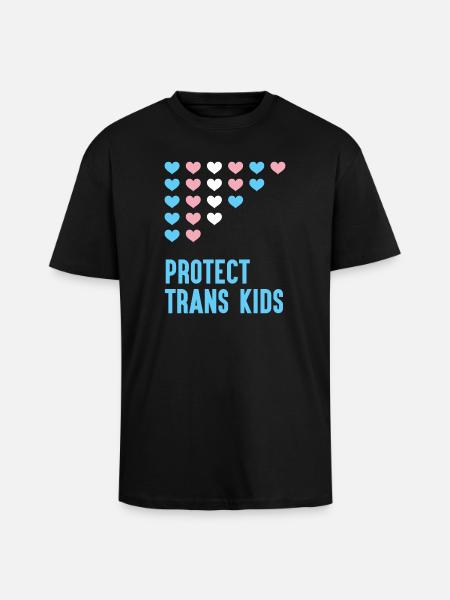 LGBT Pride Month - Protect Trans Kids - Unisex Oversized Heavyweight T-shirt - black