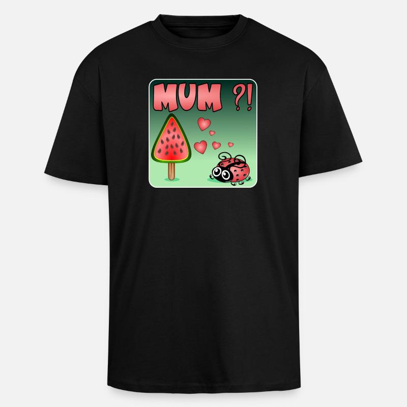 PUNGE de pastèque - T-shirt unisexe oversize épais - noir