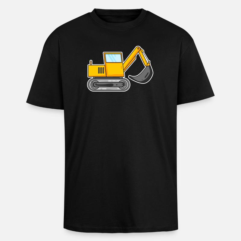 Bagger Baustelle Baggerfahrer - Oversized Heavyweight Unisex T-Shirt - Schwarz