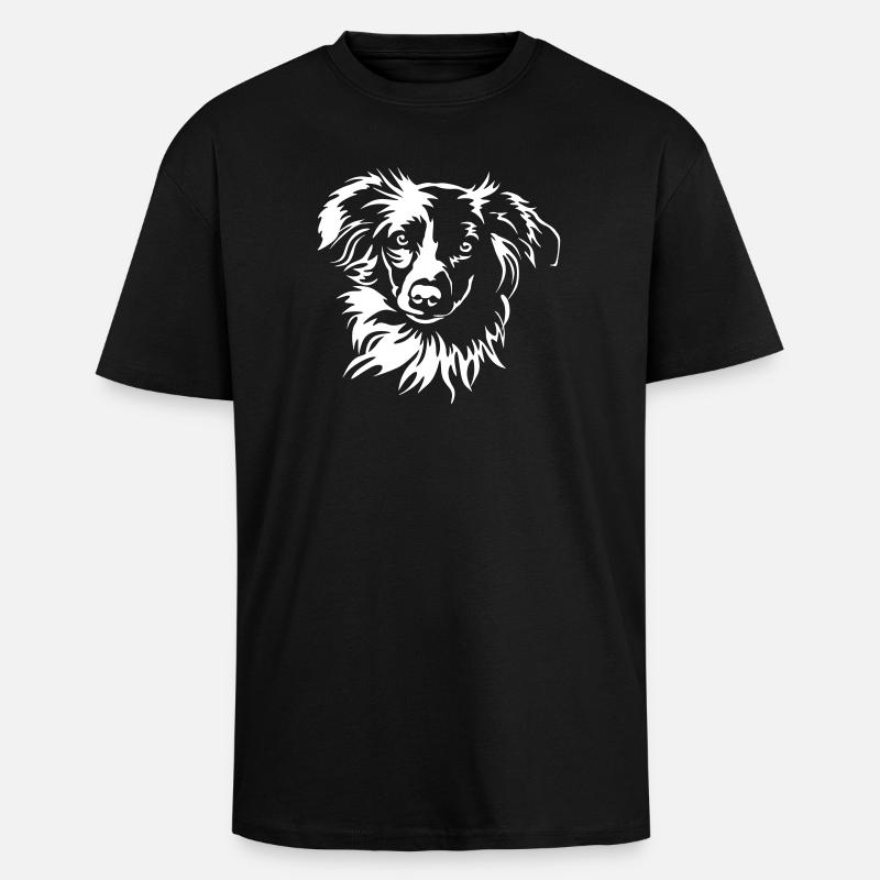 Miniature Australian Shepherd Kopf "Black Edition" - Oversized Heavyweight Unisex T-Shirt - Schwarz