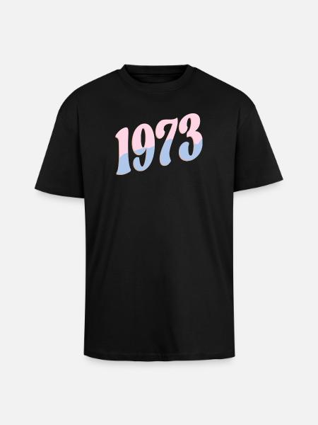 1973 Birthday Gifts Retro - Unisex Oversized Heavyweight T-shirt - black