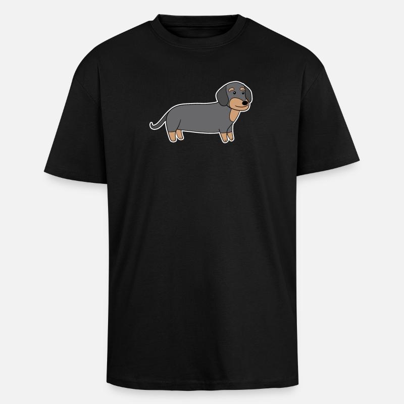 Dackel Dachshund Teckel - Unisex Oversized Heavyweight T-shirt - black