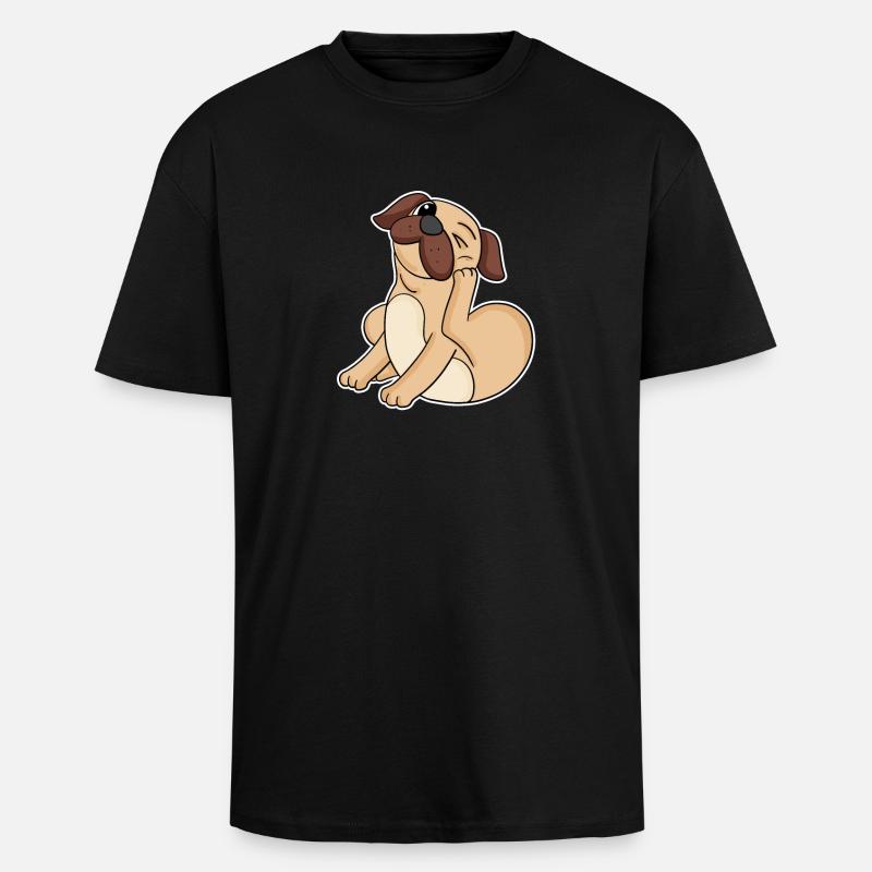 Mops Hunderasse Hund Hunde - Oversized Heavyweight Unisex T-Shirt - Schwarz