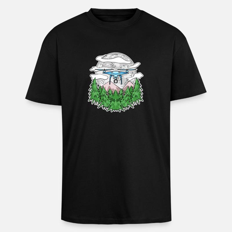 Drone - T-shirt unisexe oversize épais - noir