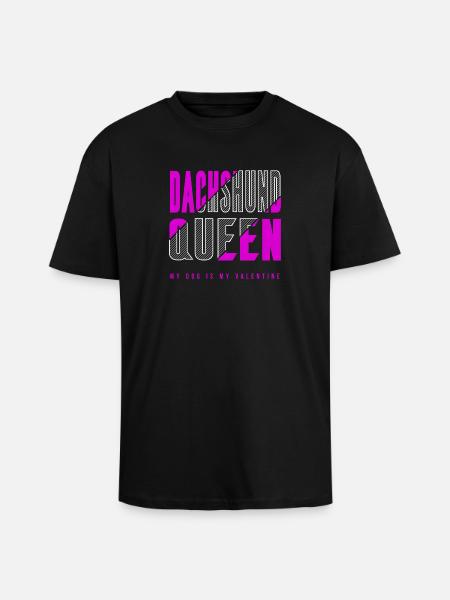 Dachshund Queen - Unisex Oversized Heavyweight T-shirt - black