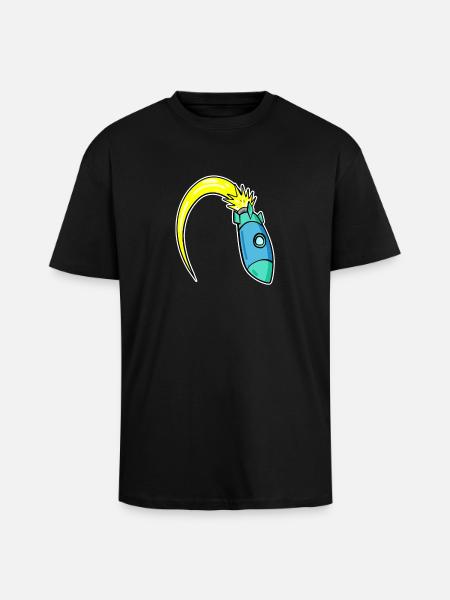 Fusée - T-shirt unisexe oversize épais - noir