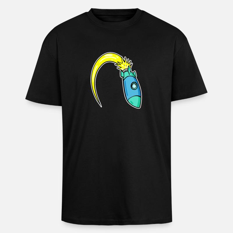Rocket - Unisex Oversized Heavyweight T-shirt - black