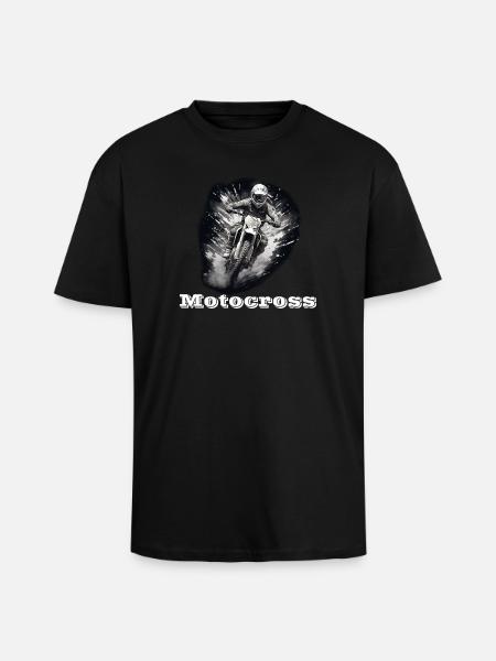 Motocross white - Unisex Oversized Heavyweight T-shirt - black
