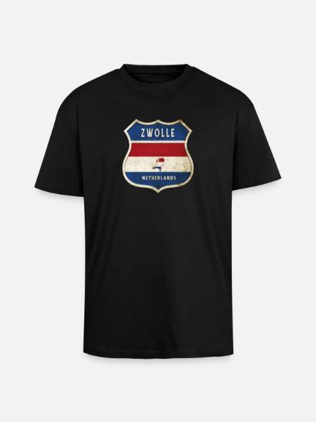 Zwolle Niederlande Wappen Design - Oversized Heavyweight Unisex T-Shirt - Schwarz
