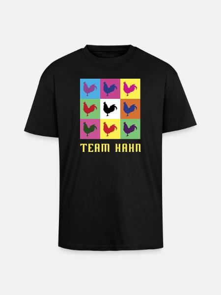 Team Hahn - Oversized Heavyweight Unisex T-Shirt - Schwarz