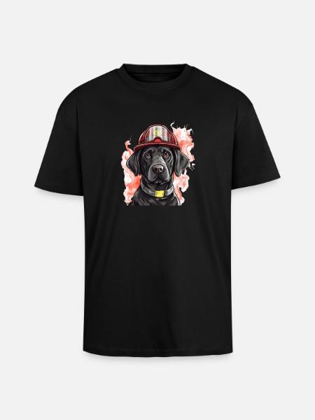 Labrador Feuerwehr Feuerwehrmann Hund - Oversized Heavyweight Unisex T-Shirt - Schwarz
